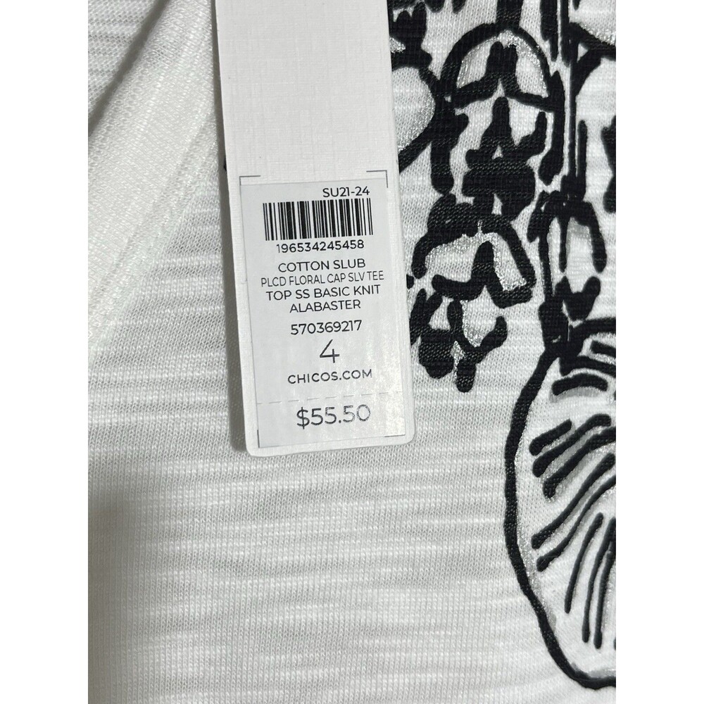 Chicos NWT Sketch Print Tee Blouse Shirt Womens 4 US XXL (12) - Picture 4 of 7